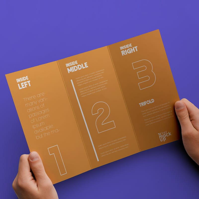 Hand Holding Brochure Mockup PSD