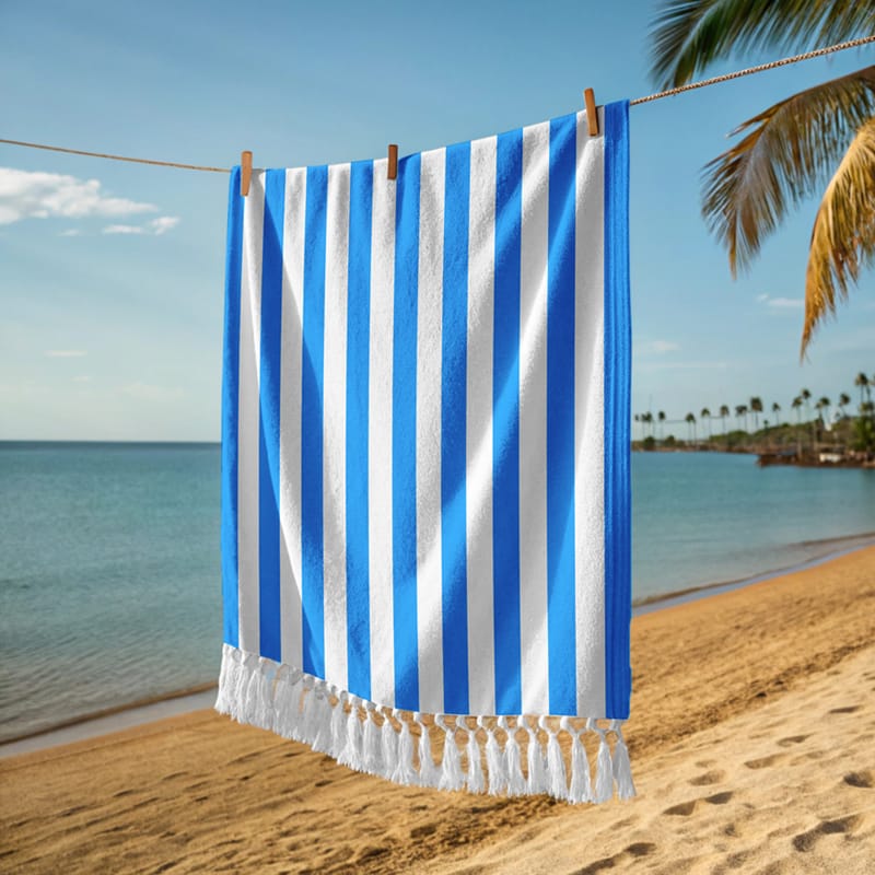 Hanging Fringe Towel Mockup PSD