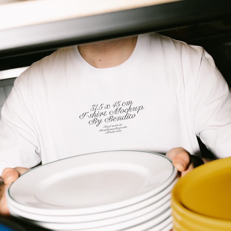 High-Quality White Tee Mockup PSD