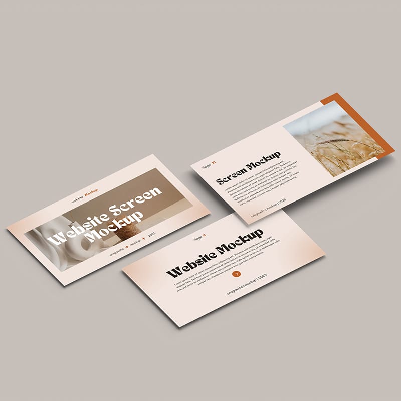 Isometric Website Pages Mockup PSD