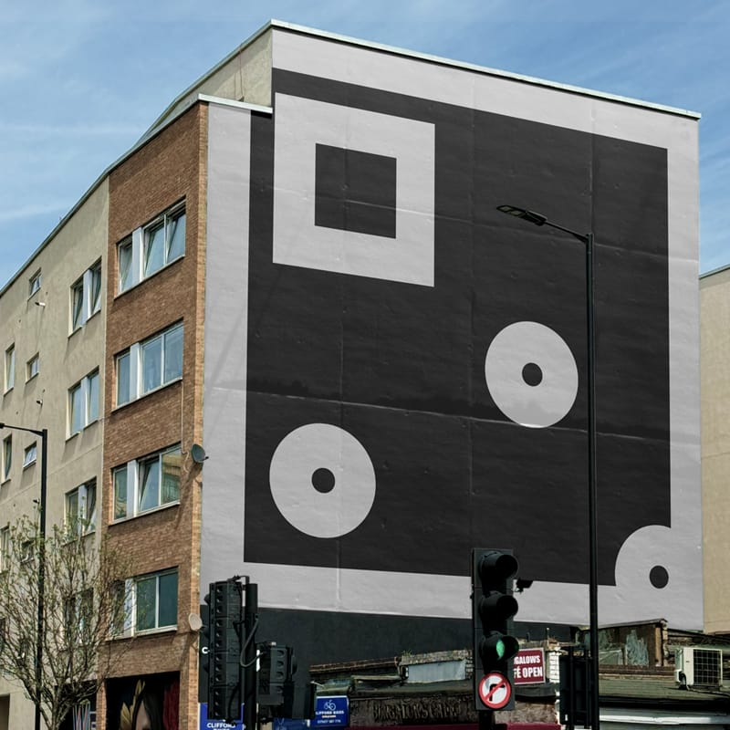 London Street Wall Hand-Painted Ad Mockup PSD