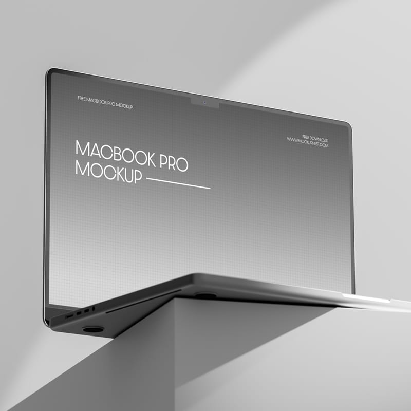 Macbook Pro Mockup On Podium PSD