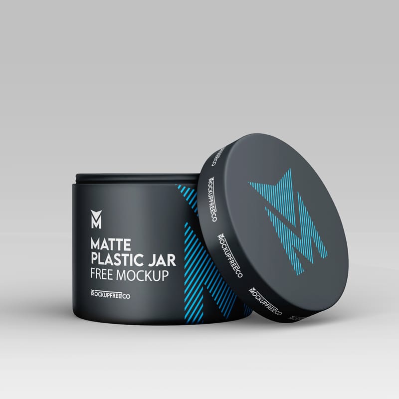 Matte Plastic Jar Mockup PSD