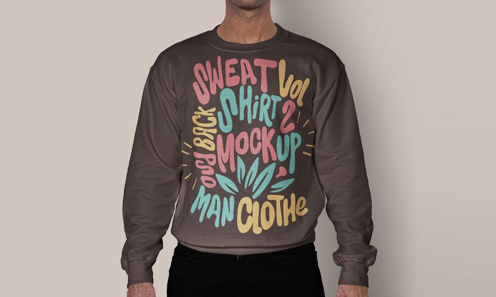 Men Sweatshirt Mockup PSD