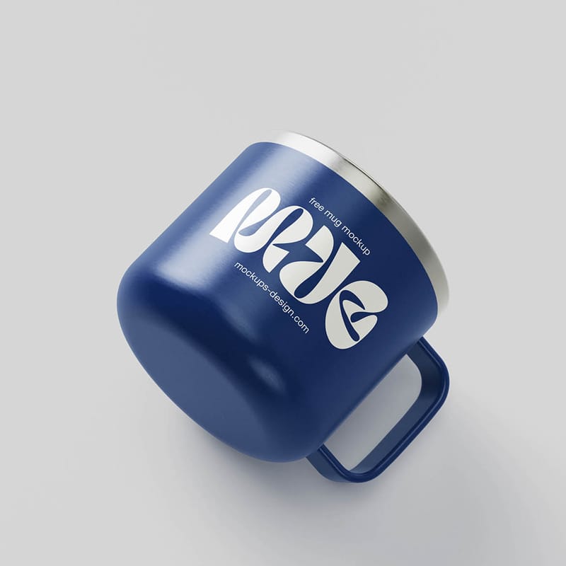 Minimal Metal Mug Mockup PSD