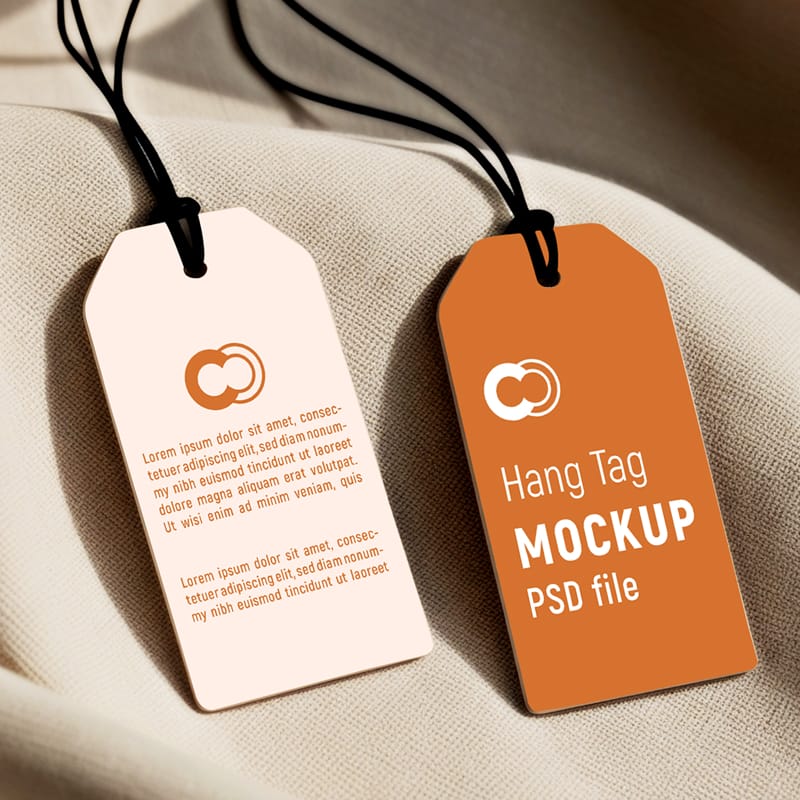 Minimalist Hang Tag Mockup PSD