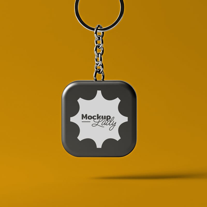 Minimalist Hanging Keychain Mockup PSD