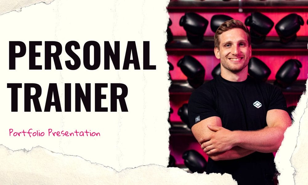 Minimalistic Personal Trainer Portfolio Slides