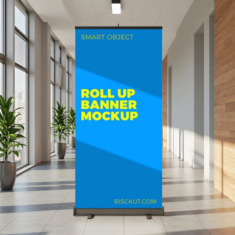 Office Rollup Banner Mockup PSD
