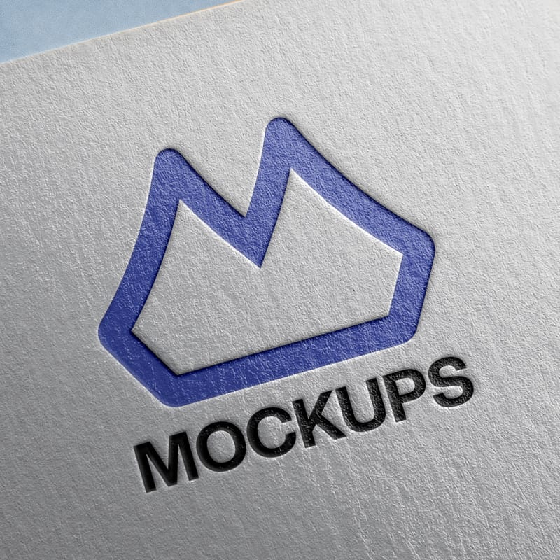 Paper Pressed Logo Mockup Template PSD