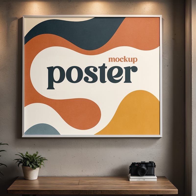 Poster in a Room Mockup PSD