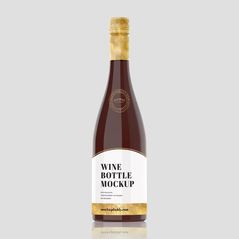 Professional Wine Bottle Mockup Template PSD