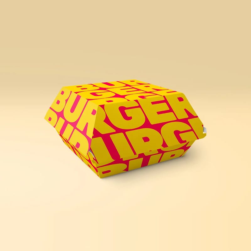 Realistic Burger Box Mockup PSD