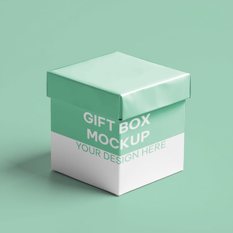 Realistic Gift Box Mockup Template PSD
