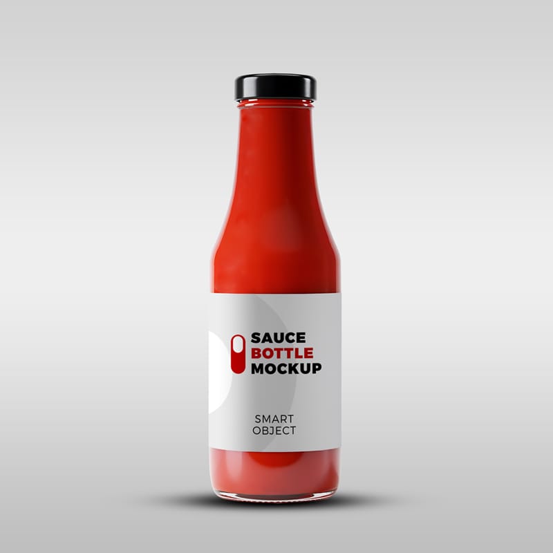 Realistic Sauce Bottle Mockup PSD