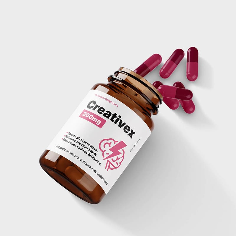 Realistic Supplement Jar Mockup PSD