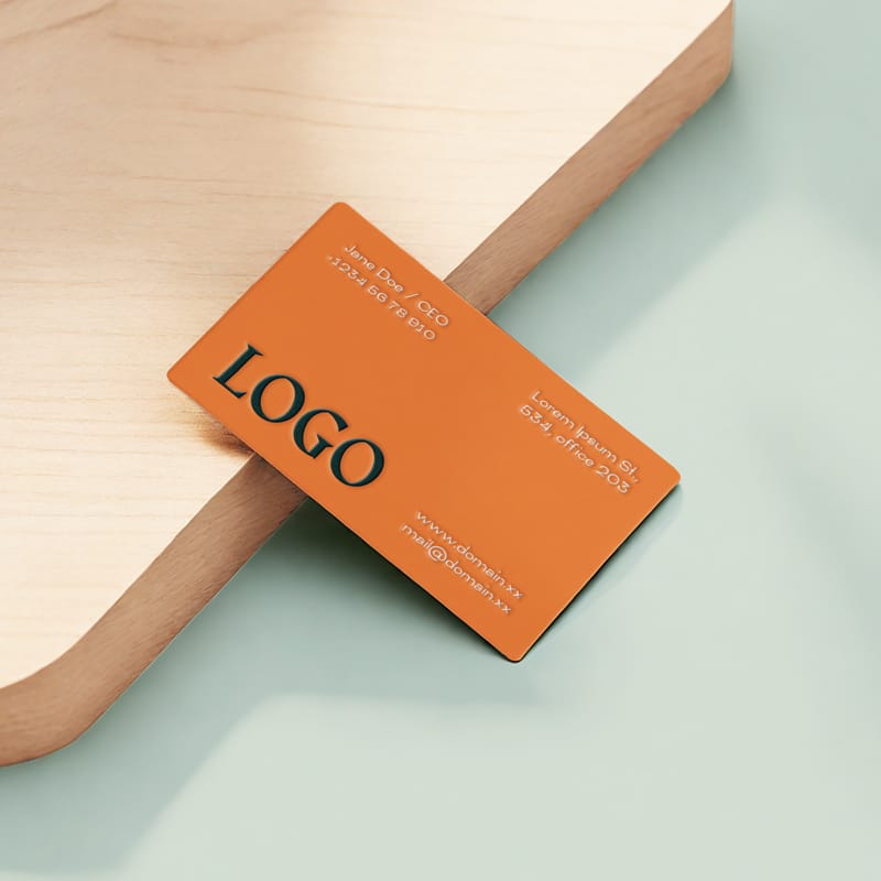 Slice Wood Business Card Mockup PSD