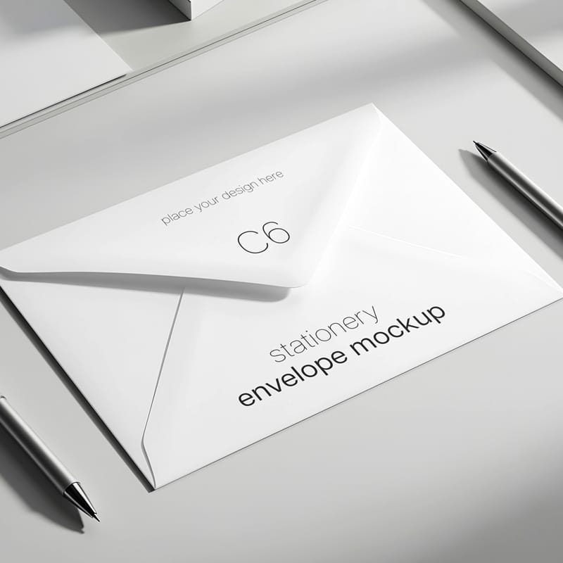Stationery Envelope Mockup PSD