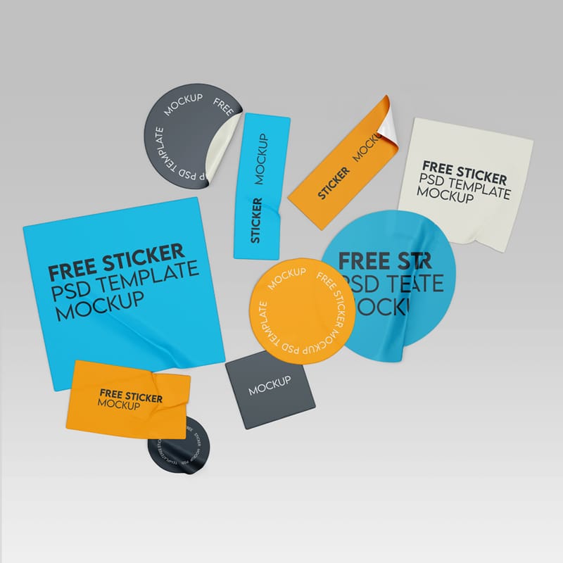 Sticker Mockup Template PSD
