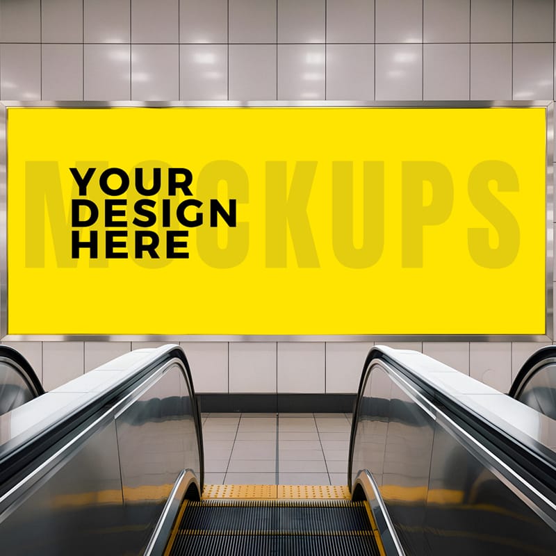 Subway Advertising Banner Mockup PSD
