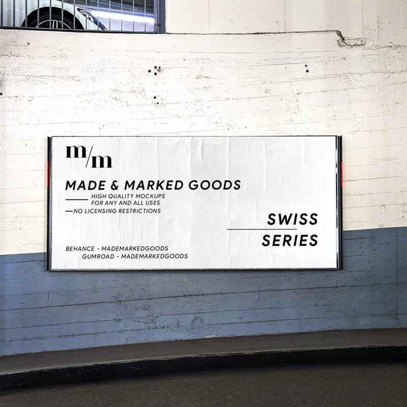 Swiss Series Billboard Poster Mockup Template PSD