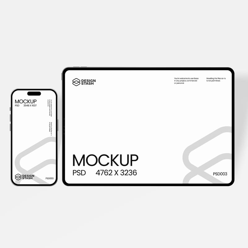 Tablet and iPhone Mockup PSD