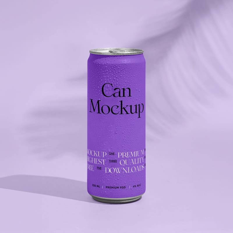 Tall Vertical Can Mockup PSD
