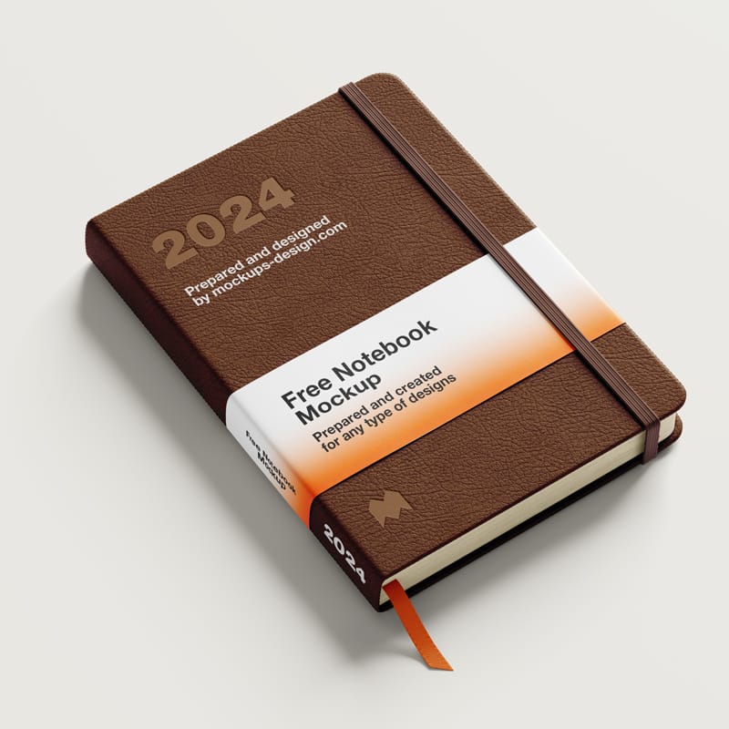 Thick Leather Notebook Mockup PSD