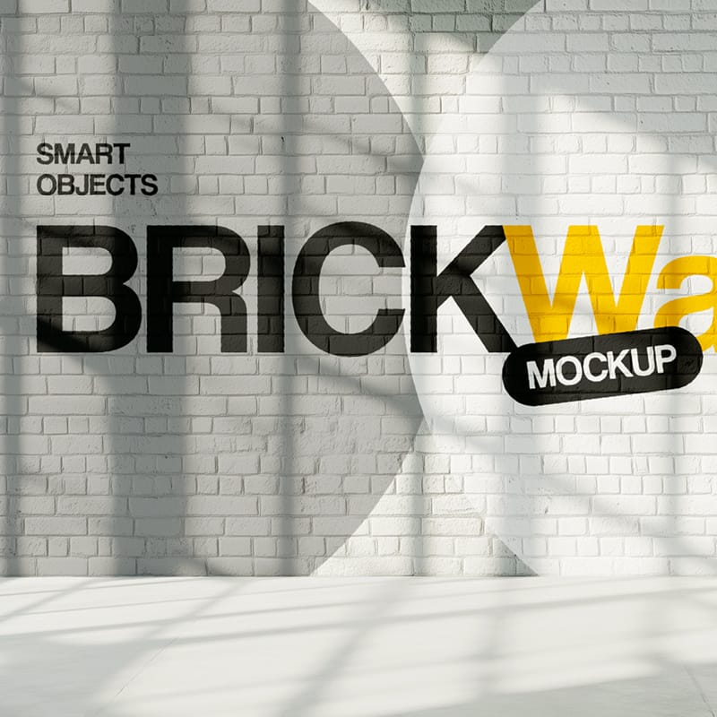Urban Style Brick Wall Mockup Template PSD
