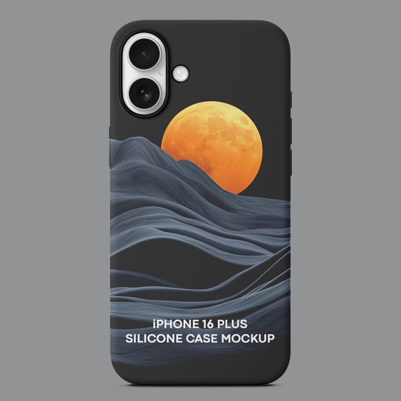 iPhone 16 Plus Case Mockup PSD