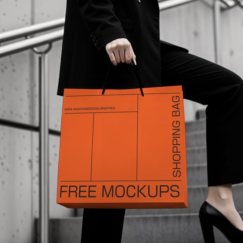 Apparel Store Shopping Bag Mockup PSD