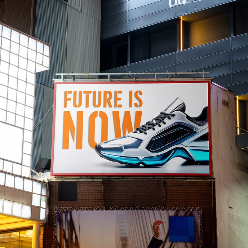 Billboard in Night Mockup PSD