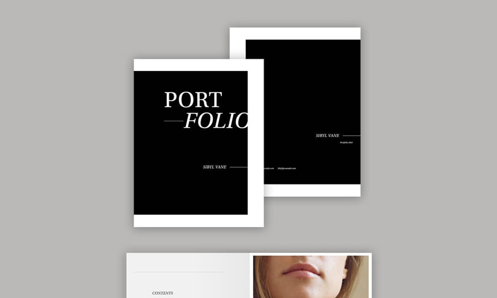 Black and White Portfolio Layout