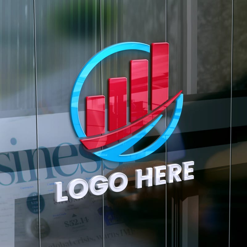 Business Office 3D Logo Mockup Template PSD