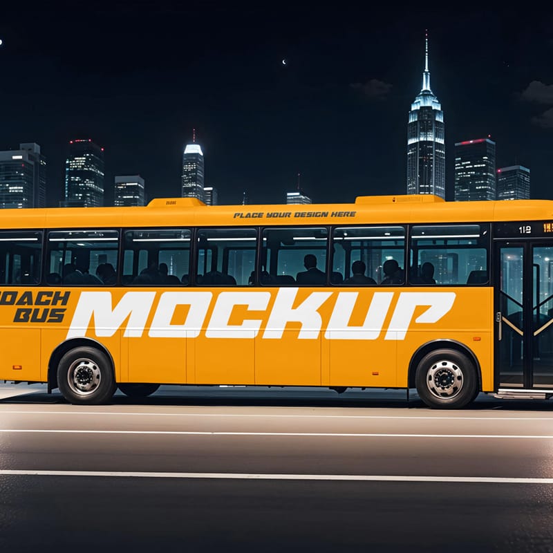 Coach Bus Mockup PSD