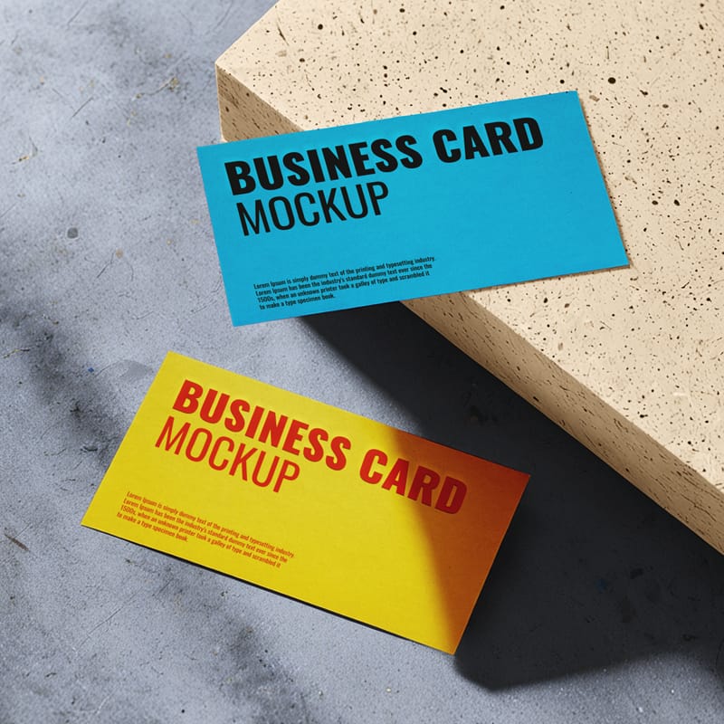 Concrete Business Card Mockups PSD