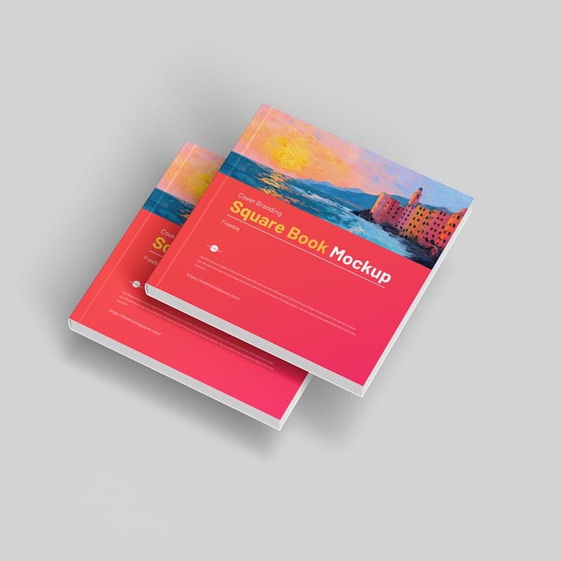 Cover Branding Square Book Mockup PSD