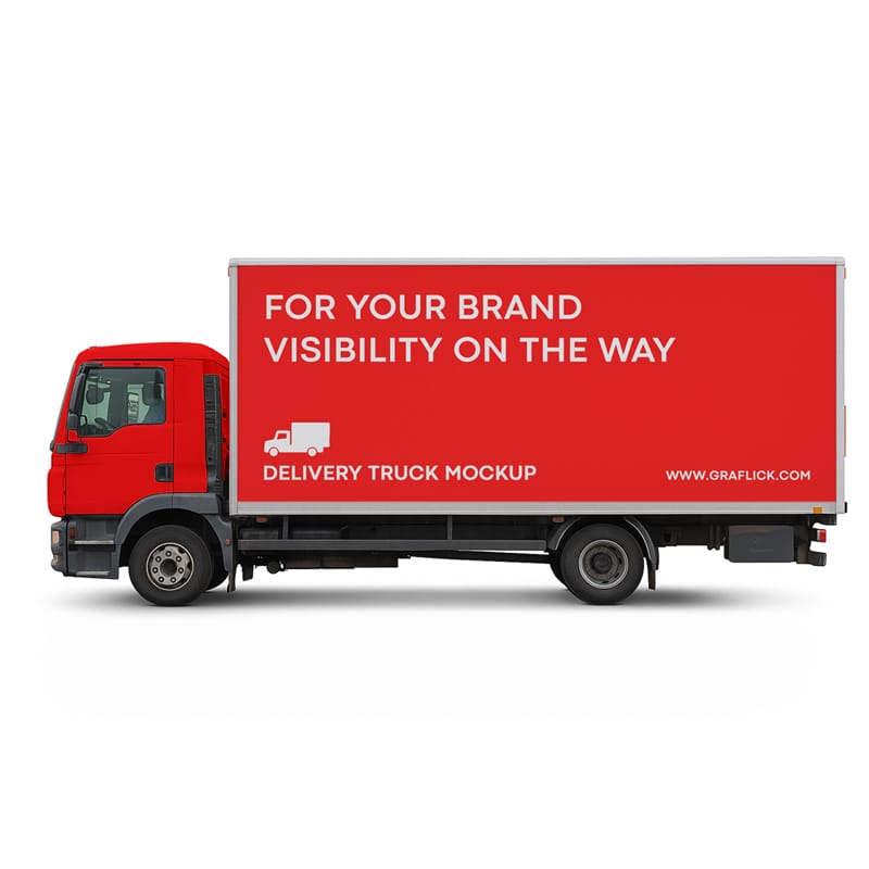 Delivery Truck Mockup PSD