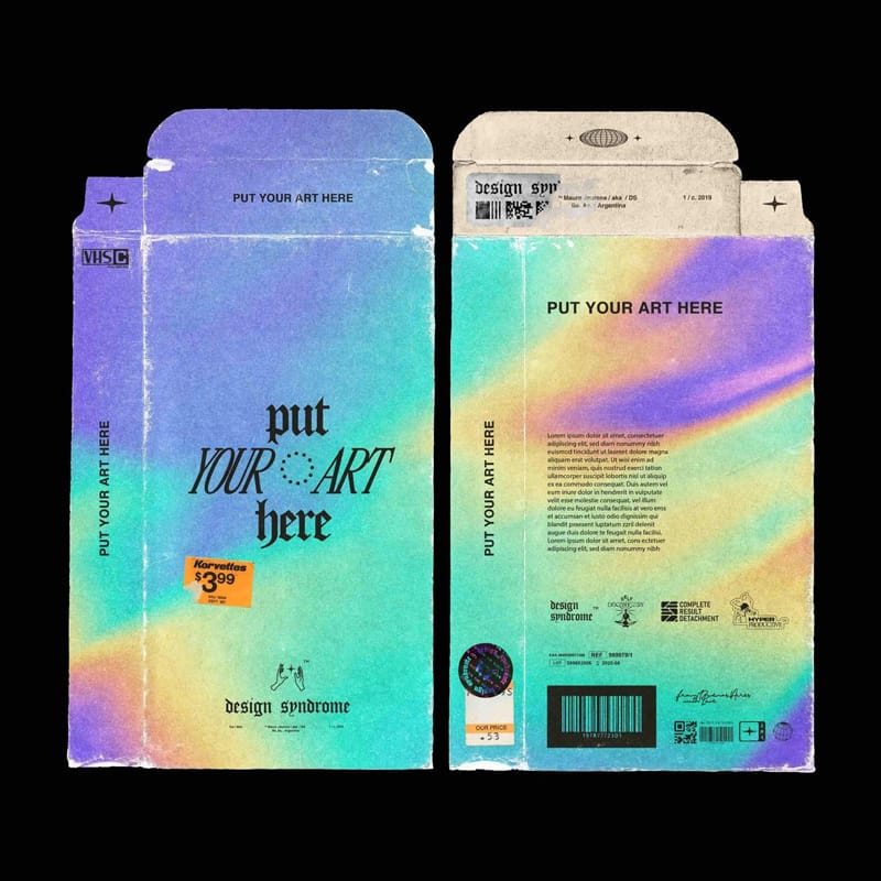 Distressed VHS Sleeve Mockup PSD
