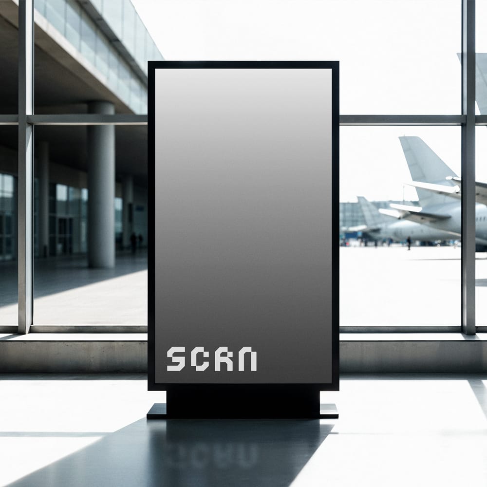Free Airport Digital Screen Mockup PSD
