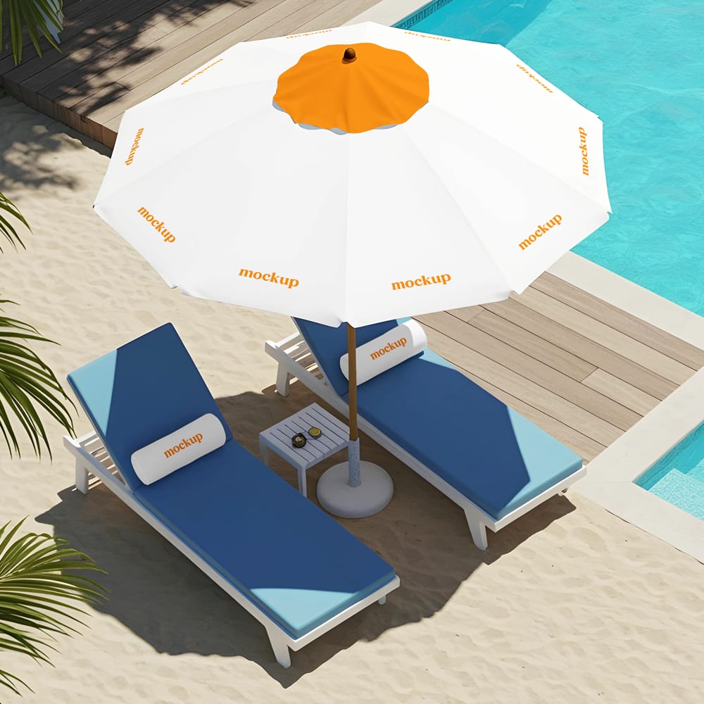 Free Beach Umbrella Mockup PSD