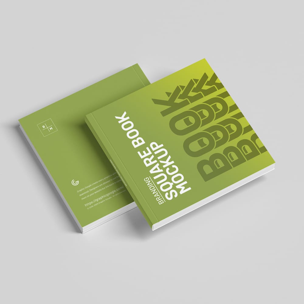 Free Branding Square Book Mockup PSD