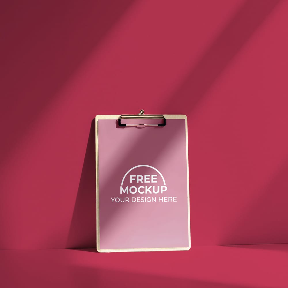 Free Clipboard Mockup Template PSD