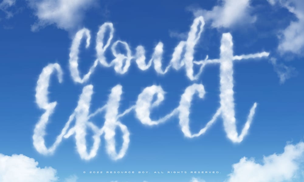 Free Cloud Text Effect PSD