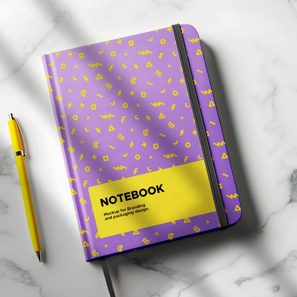 Free Cover Notebook Mockup PSD