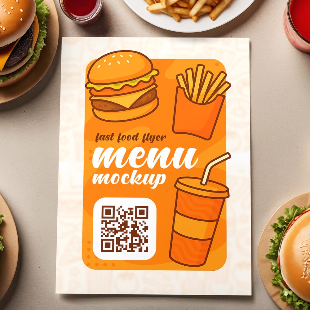 Free Fast Food Menu Flyer Mockup PSD