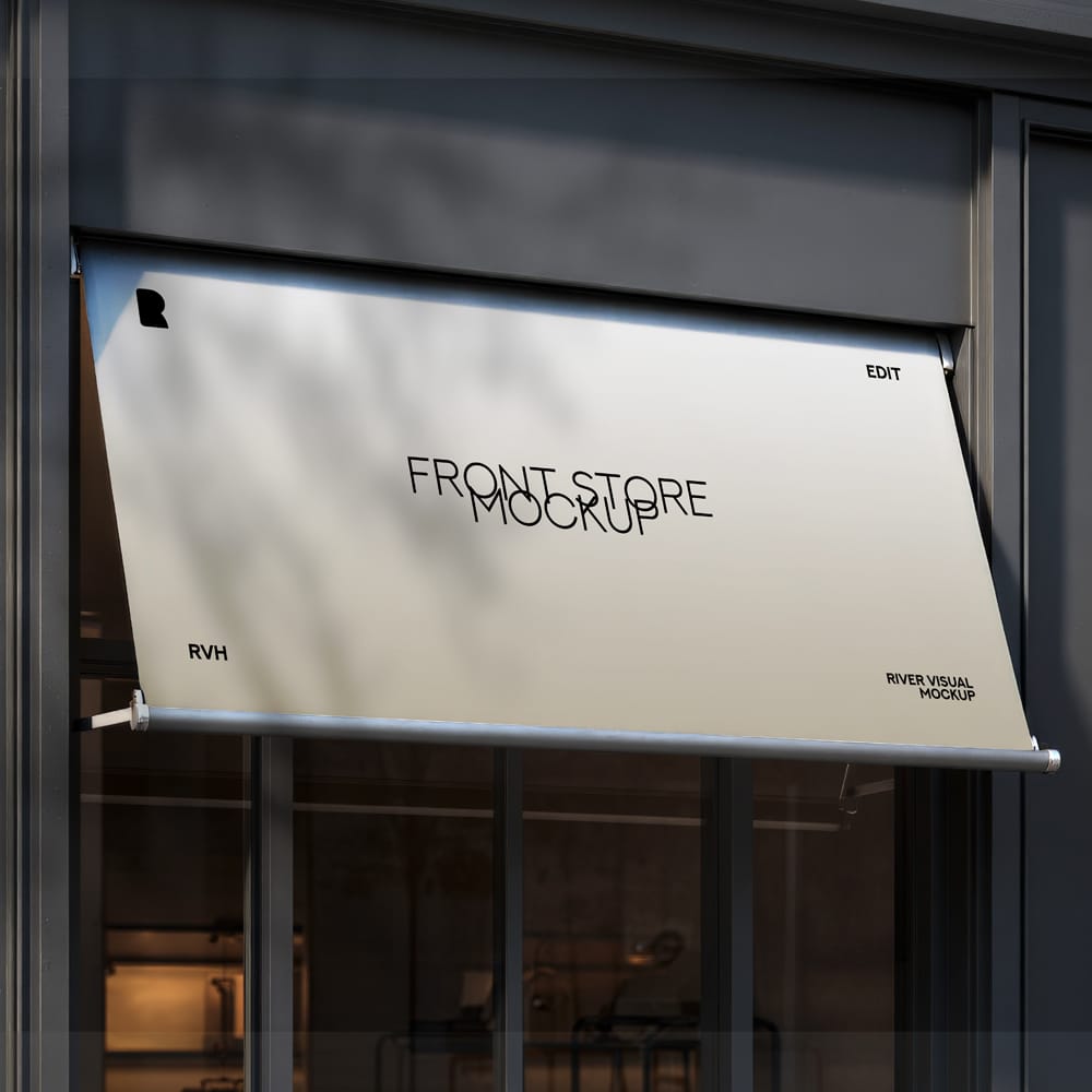 Free Front Store Mockup Template PSD