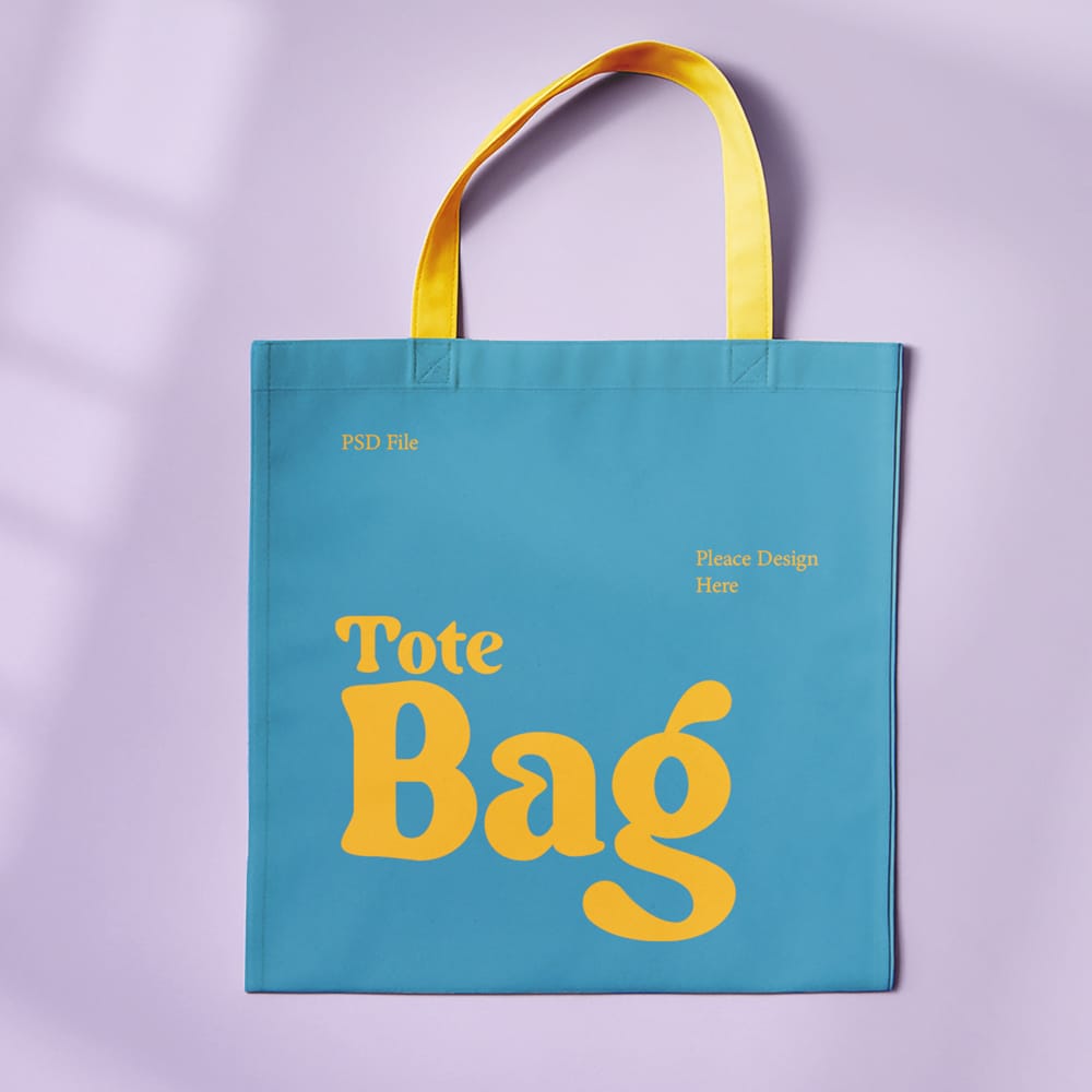 Free Front Tote Bag Mockup PSD