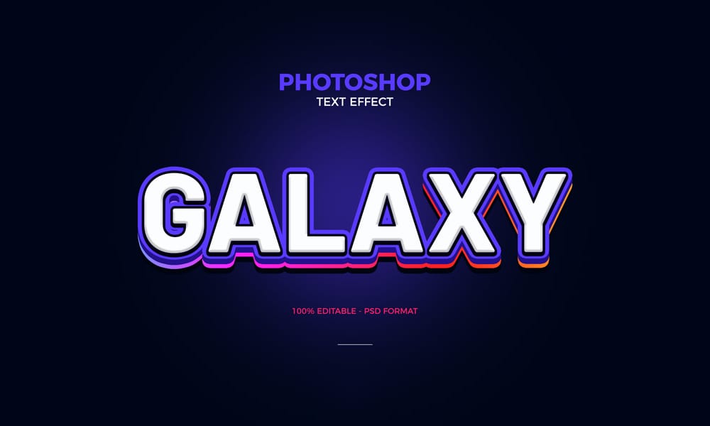 Free Galaxy Photoshop Text Effect PSD