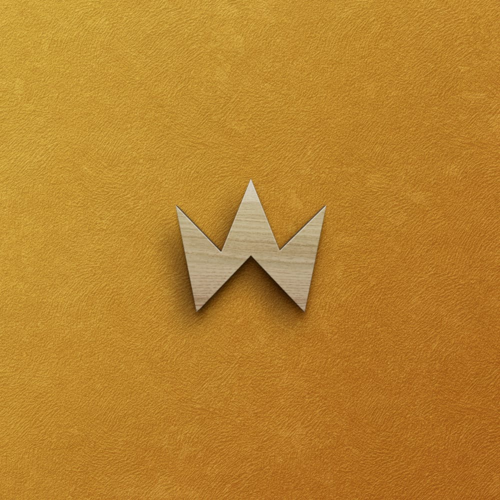 Free Gold Wood Logo Mockup PSD